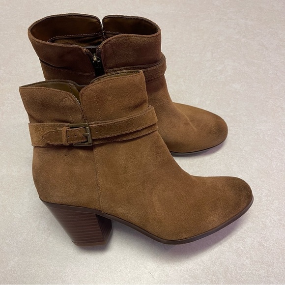 Sam Edelman Lynne Block Heel Boots Western Short Buckle Brown Suede Size 10M - Picture 6 of 10